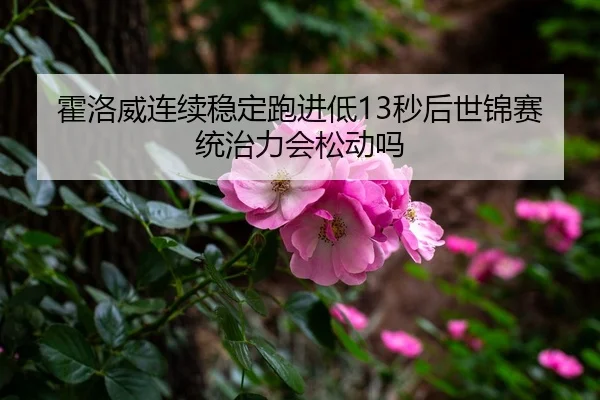 霍洛威连续稳定跑进低13秒后世锦赛统治力会松动吗